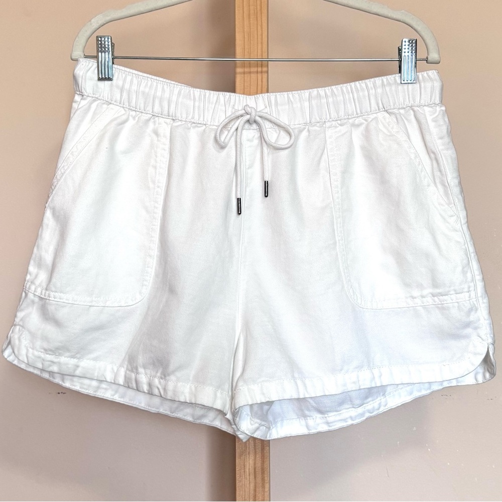 Cynthia Rowley White Linen Blend Shorts Large